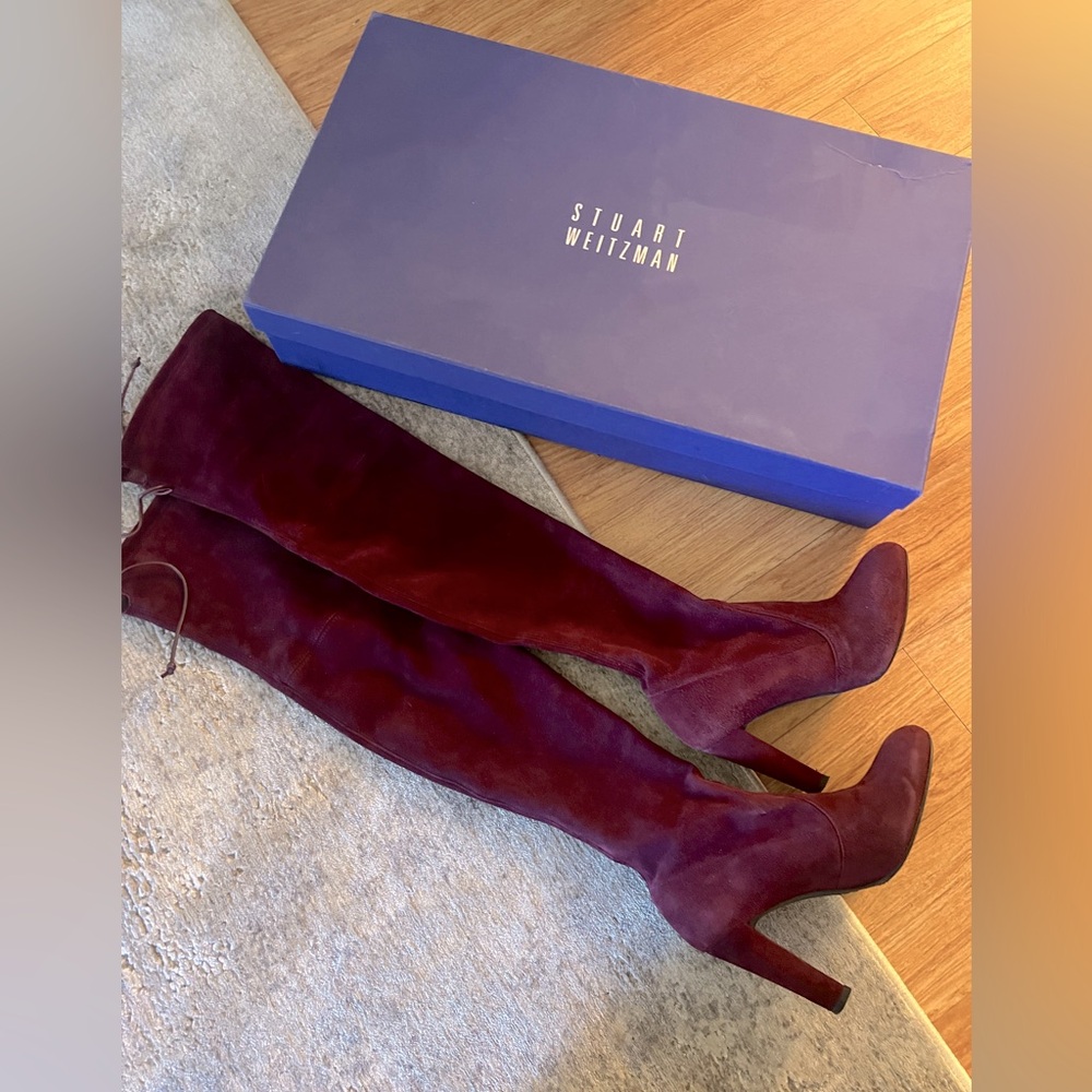 (Red) Stuart weitzman suede highland boots